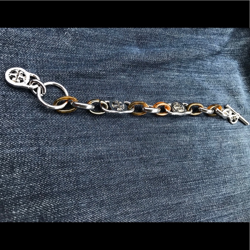 Tory Burch Silver and tortoise Shell Bracelet